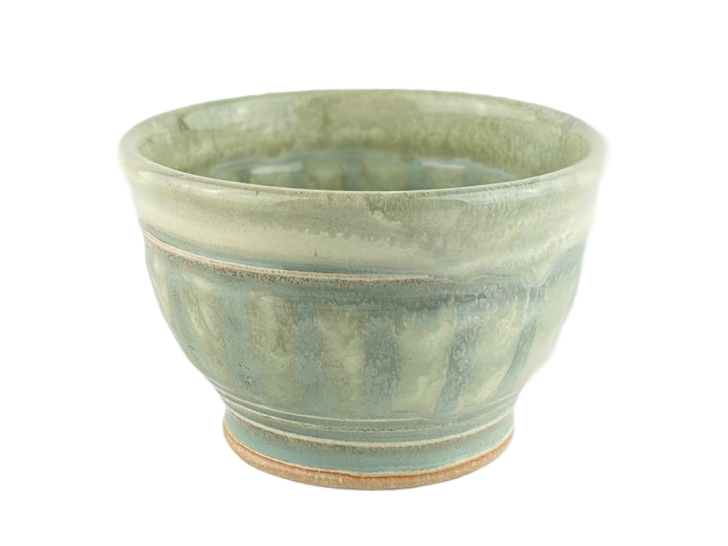 Cereal or Soup Bowls, Pale Yellow Green with Grey Green Accents