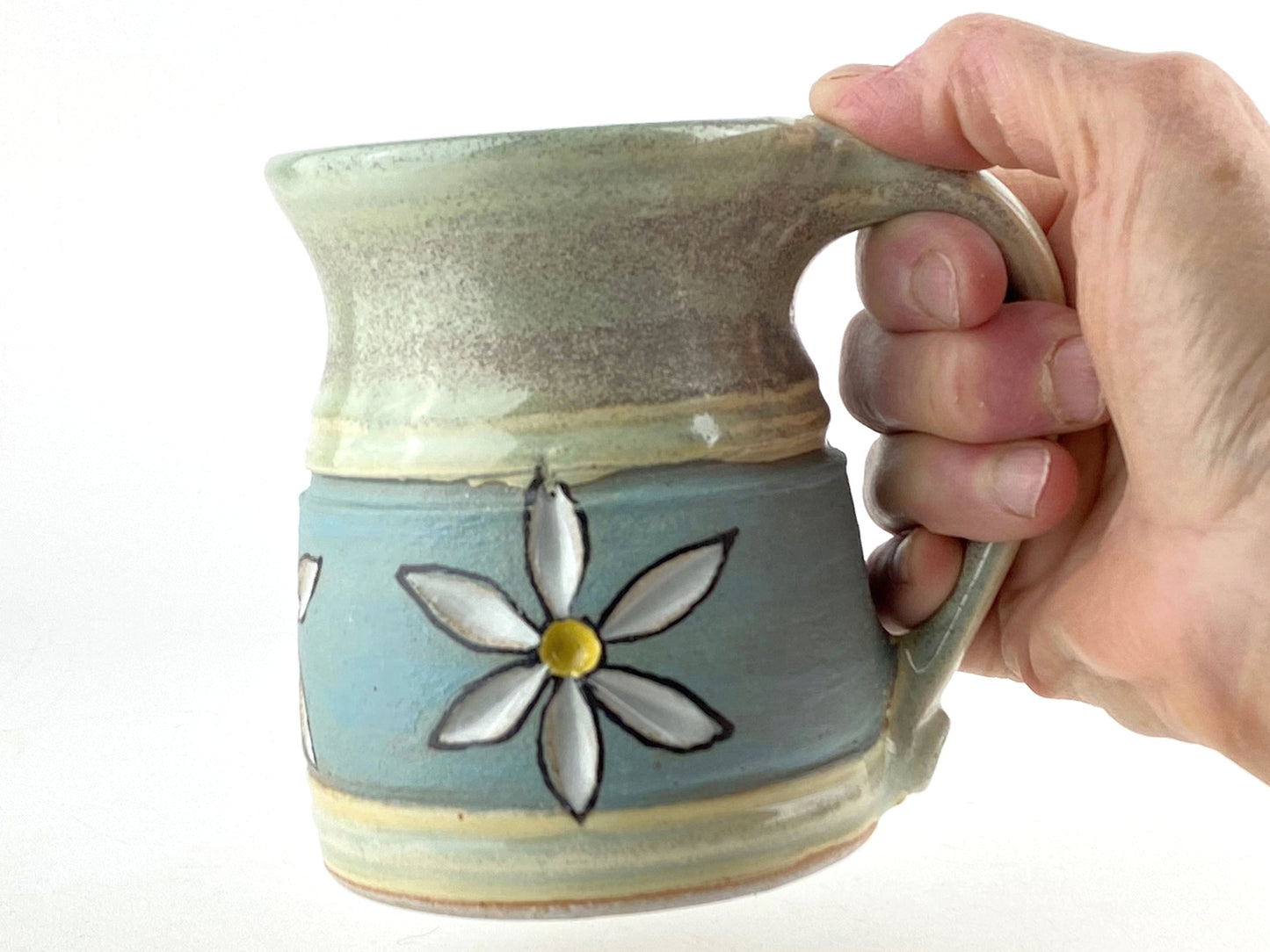12 oz. Stoneware Flower Mug