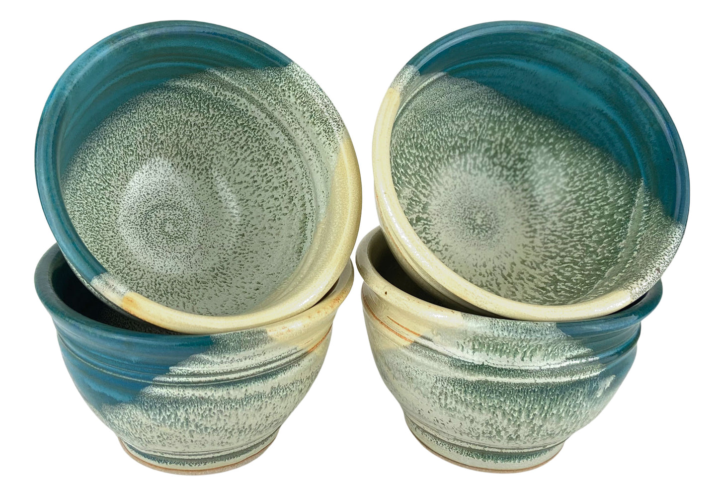 Cereal or Soup Bowls, Turquoise and Yellow
