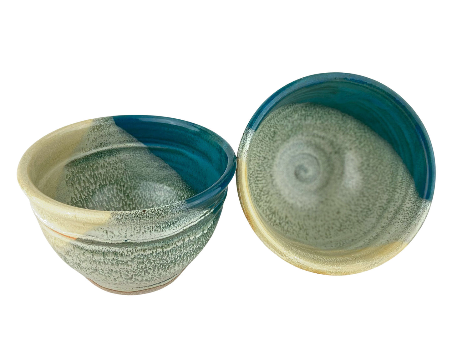 Cereal or Soup Bowls, Turquoise and Yellow