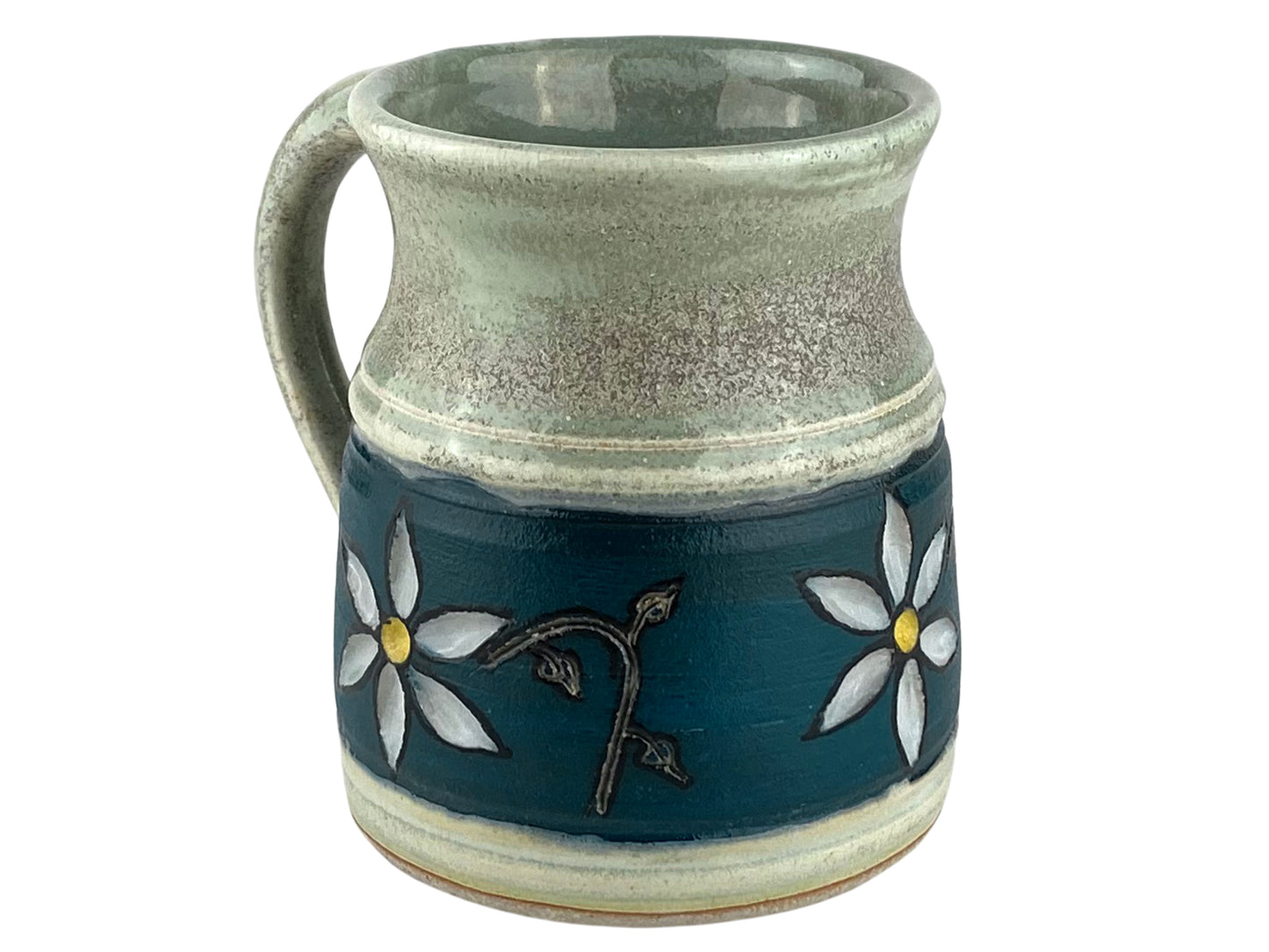 14 oz. Flower Stoneware Mug