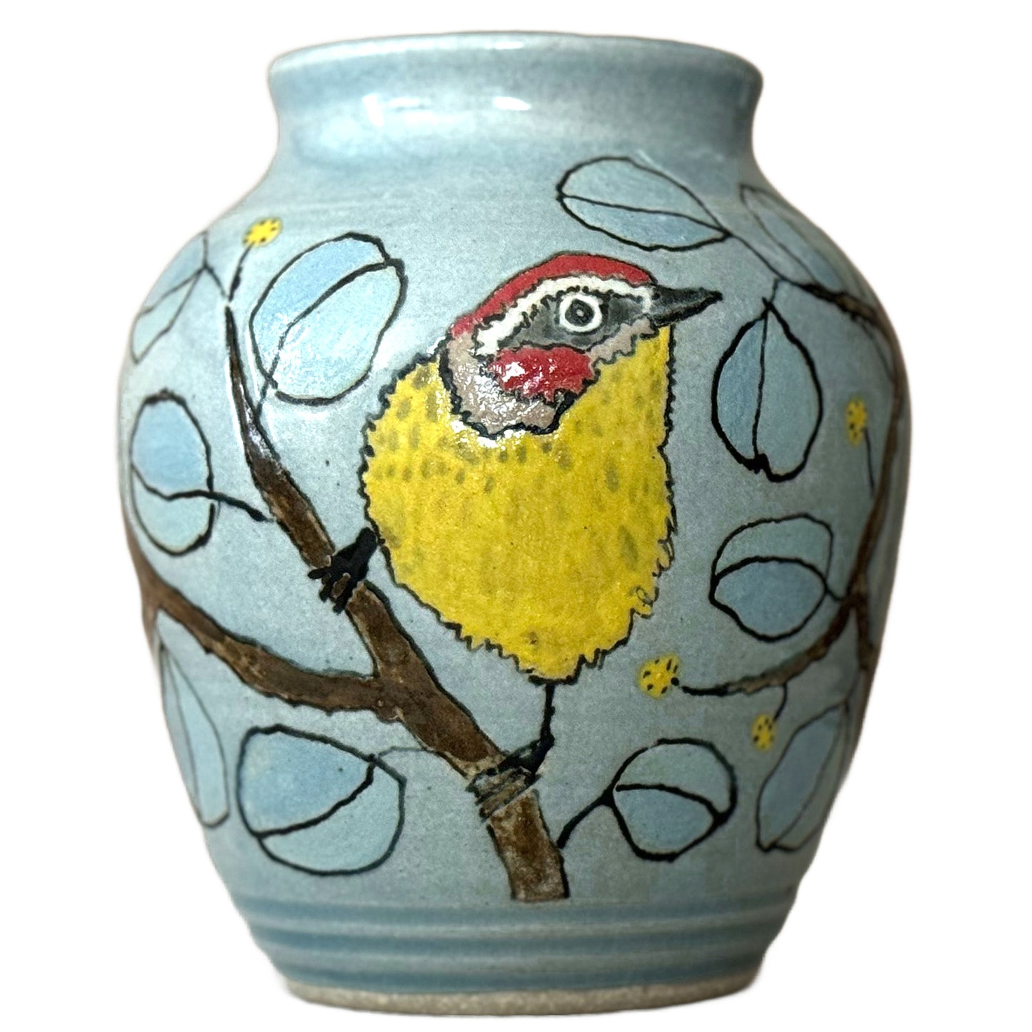 Cheery Yellow Warbler Flower Vase