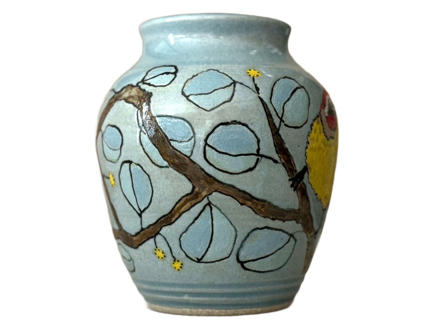 Cheery Yellow Warbler Flower Vase