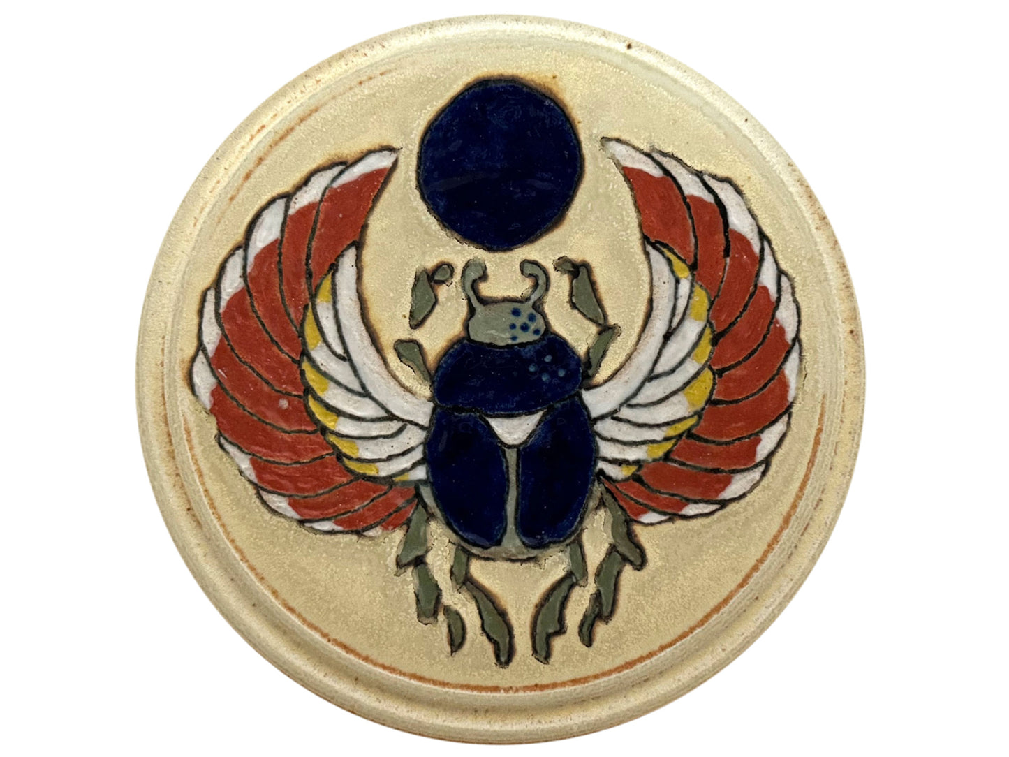 Winged Scarab Stoneware Plate