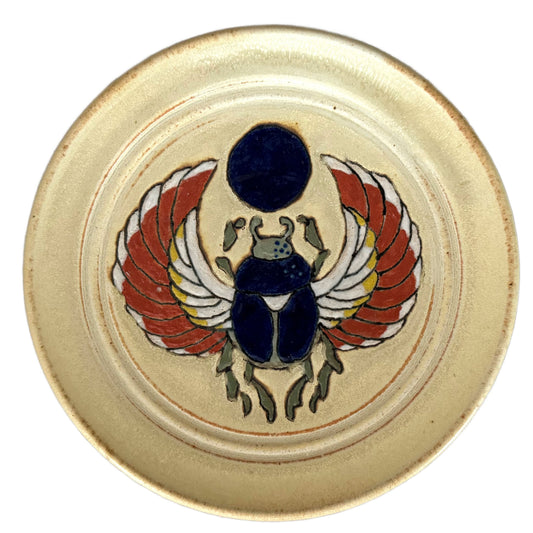 Winged Scarab Stoneware Plate